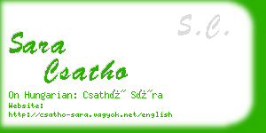 sara csatho business card